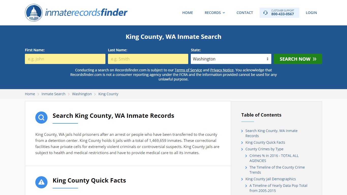 King County, WA Inmate Lookup & Jail Records Online - Recordsfinder.com